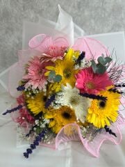 Kişiye Özel Renkli Gerberalar Çiçeği Buketi