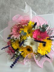 Kişiye Özel Renkli Gerberalar Çiçeği Buketi