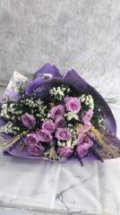 15 Adet Lila Gül Buketi