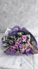 15 Adet Lila Gül Buketi