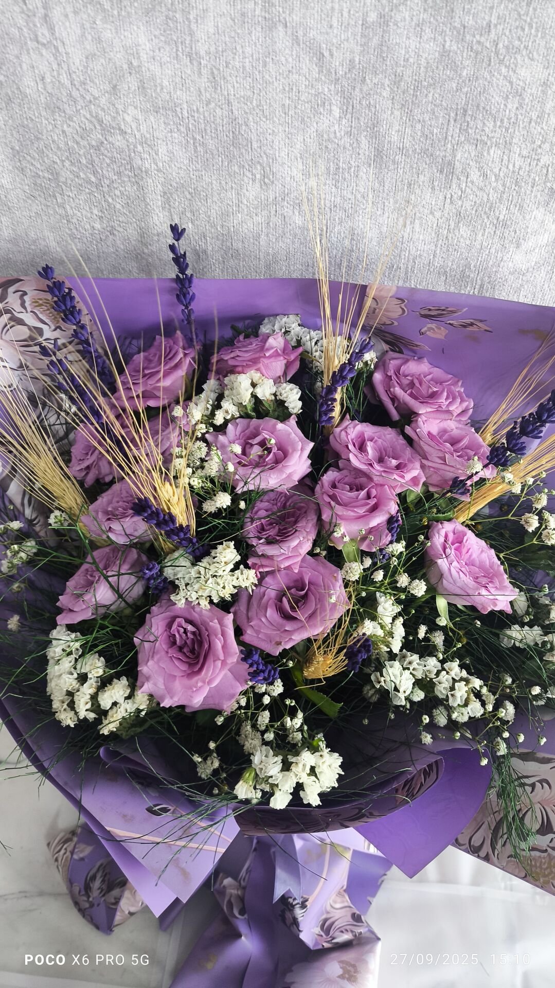 15 Adet Lila Gül Buketi