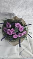 9'lu Lila Gül Buketi