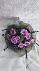 9'lu Lila Gül Buketi