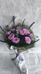 9'lu Lila Gül Buketi