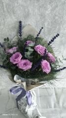 7 Adet Lila Gül Buketi