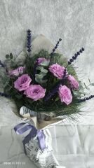 7 Adet Lila Gül Buketi