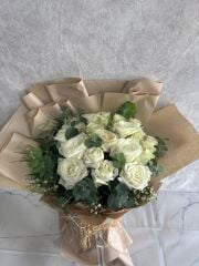 21 Adet Beyaz Gül Buketi