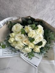 15'li Beyaz Gül Buketi