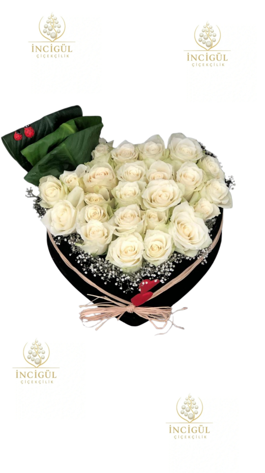 Kalpli Kutuda Beyaz Gül Perisi Adana çiçek