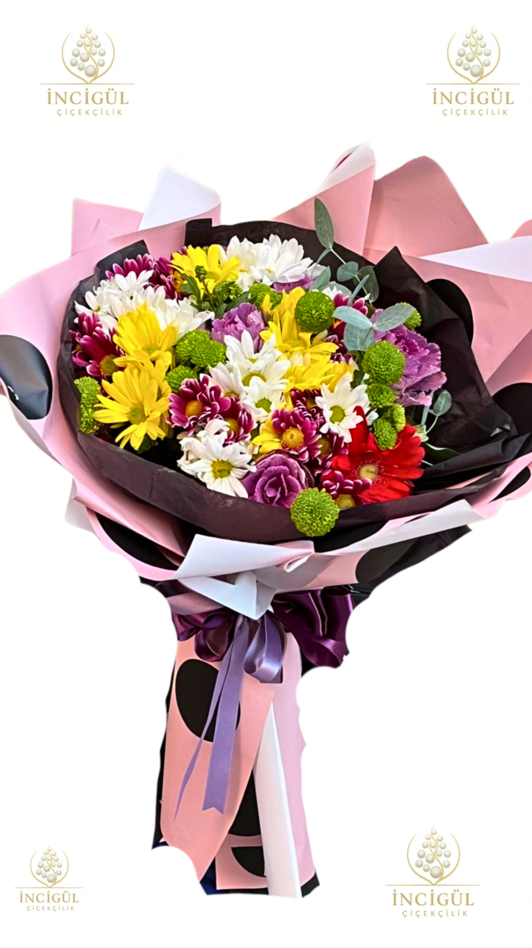 Karışık Renkli Çiçekler Buketi Kişiye Özel Adana çiçek