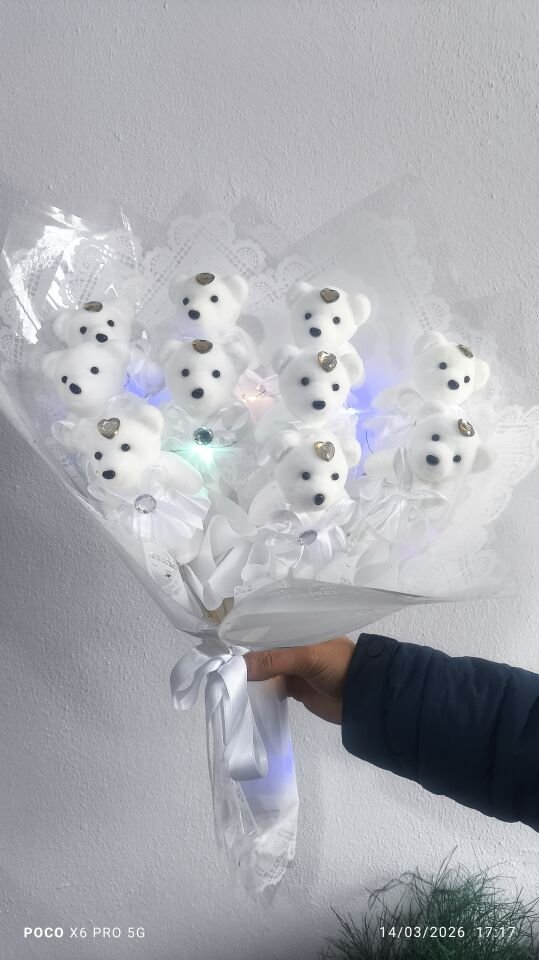 Işıklı Ayıcıklı Buket