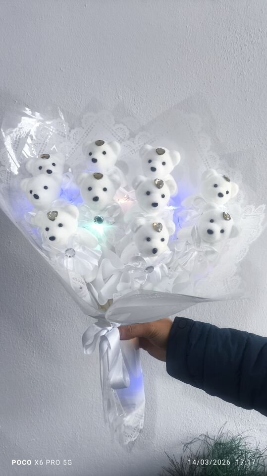 Işıklı Ayıcıklı Buket